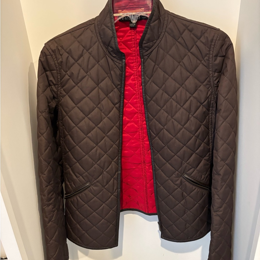 Lafayette 148 New York Quilted Jacket with Red Lining